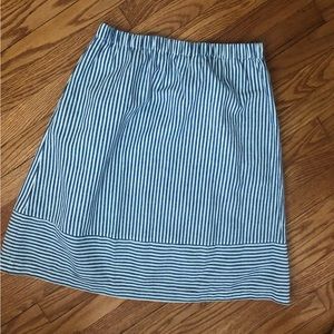 NWT J Crew Factory blue and white striped knee length skirt